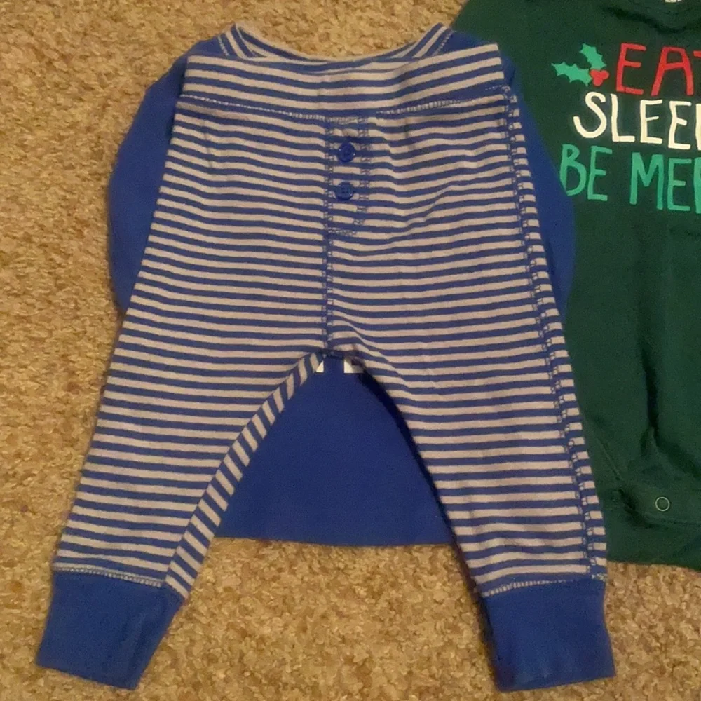 Old Navy 6-12 months Christmas pjs and onesie